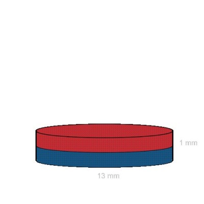 Magnet neodim disc 13 x 1 mm C