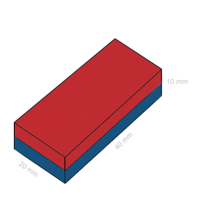 Magnet neodim bloc 40 x 20 x 10 mm C