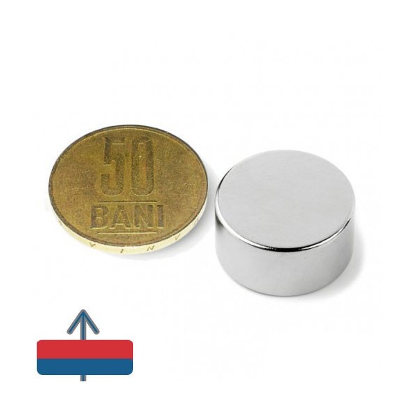 Неодимов магнит диск 20 x 10 мм с монета от 50 бани
