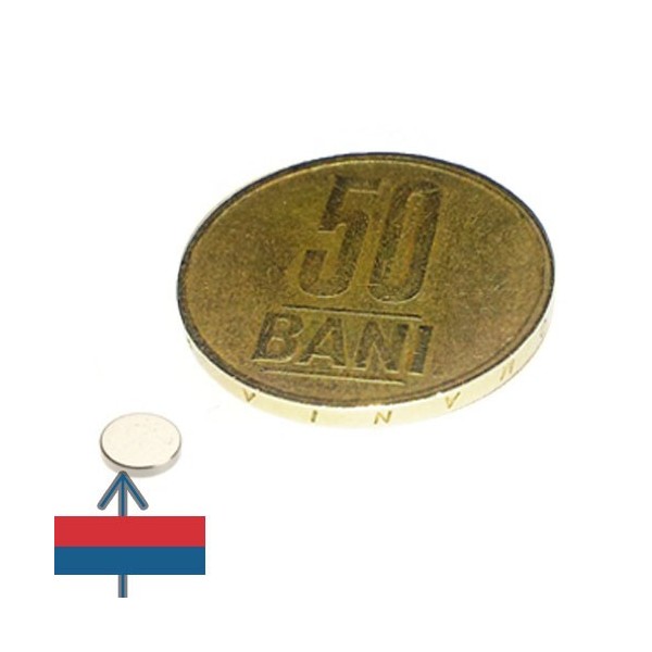 Неодимов магнит диск 5 x 0.1 мм 1