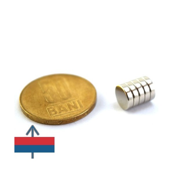 Неодимов магнит диск 8 x 0.2 мм 6