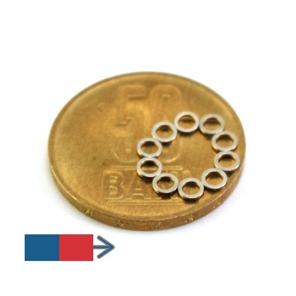 Неодимов магнит пръстен 3 x 2 x 5 мм 7