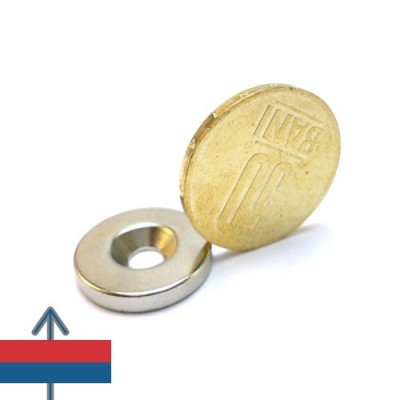 Magnet neodim inel D 20 mm - oală fără carcasă 50 bani