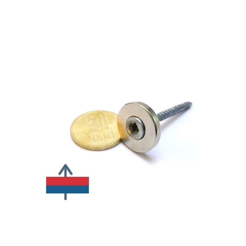 Magnet neodim inel D 20 mm - oală fără carcasă cu surub