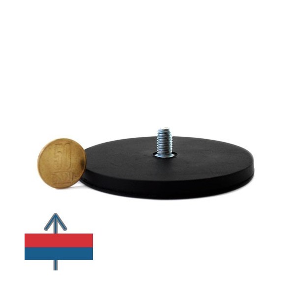 Неодимов магнит гумена купичка D88 мм с външна резба 3