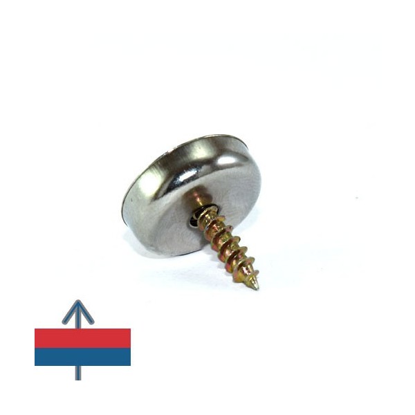Magnet neodim oală D 16 mm cu gaură și șanfren cu șurub introdus