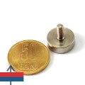 Неодимов магнит купичка D16 мм с външна резба 1