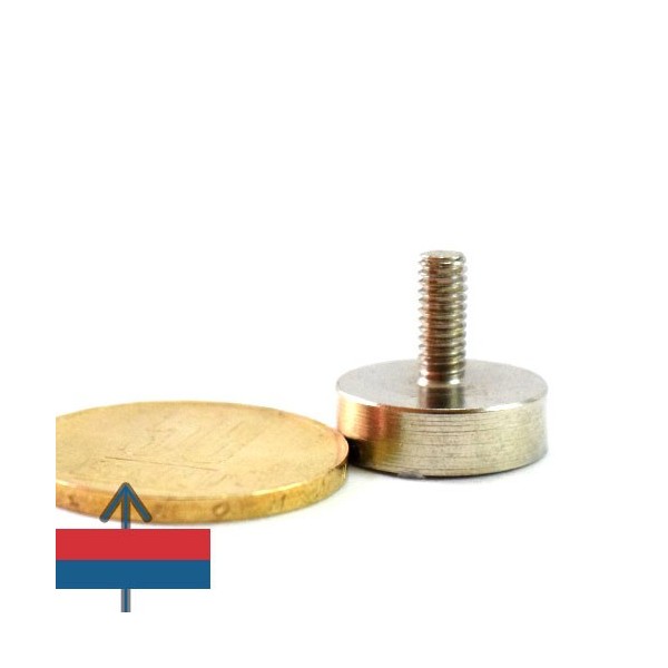 Неодимов магнит купичка D16 мм с външна резба 2