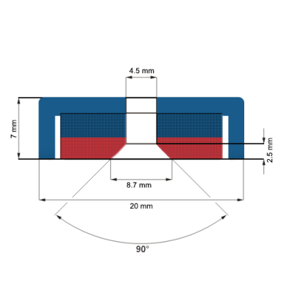 Magnet neodim oala D20 mm schema