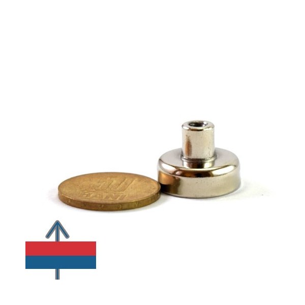 Неодимов магнит купичка D20 мм с резбарен врат 2