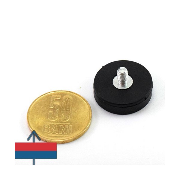 Magnet neodim oala D22 mm cauciucat filet exterior 1