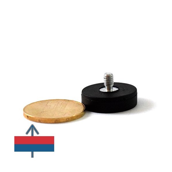 Неодимов магнит гумена купичка D22 мм с външна резба 2