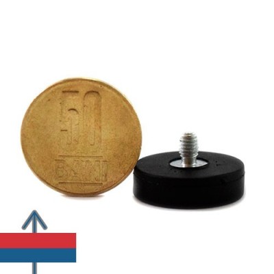 Magnet neodim oala D22 mm cauciucat filet exterior 3