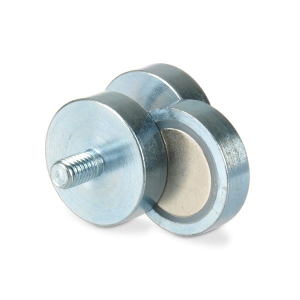 Magnet neodim oală D 25 mm filet exterior - 3 bucăți