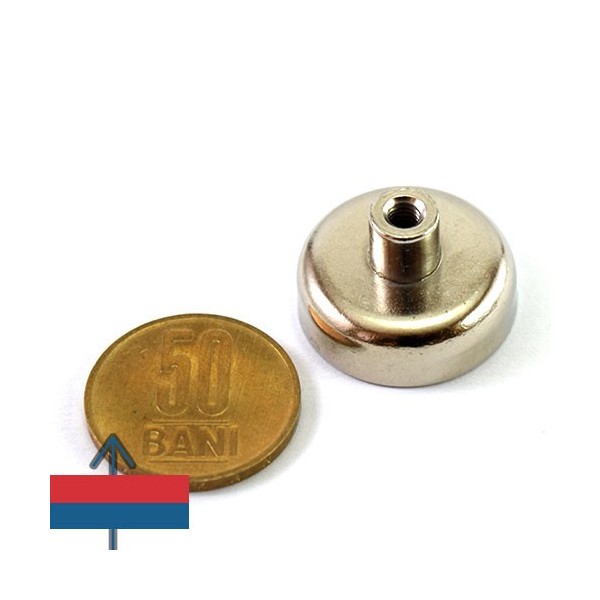 Magnet neodim oala D25 mm cu gat filetat 1