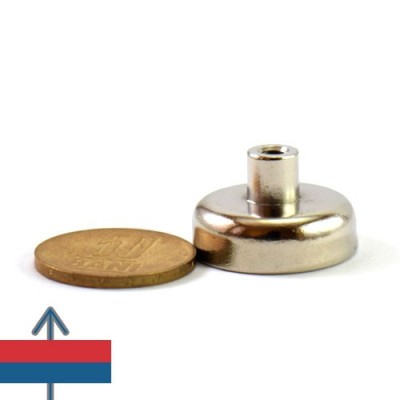 Magnet neodim oala D25 mm cu gat filetat 2