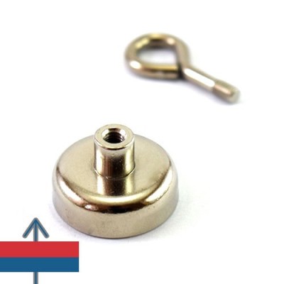 Magnet neodim oala D25 mm cu gat filetat 5
