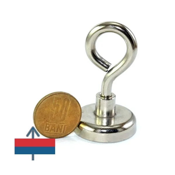 Magnet neodim oala D32 mm cu carlig inelar 2 Magnet neodim oala D32 mm cu carlig inelar 2