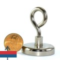 Неодимов магнит тенджера Ø42 мм с пръстеновиден кука и монета 50 стотинки