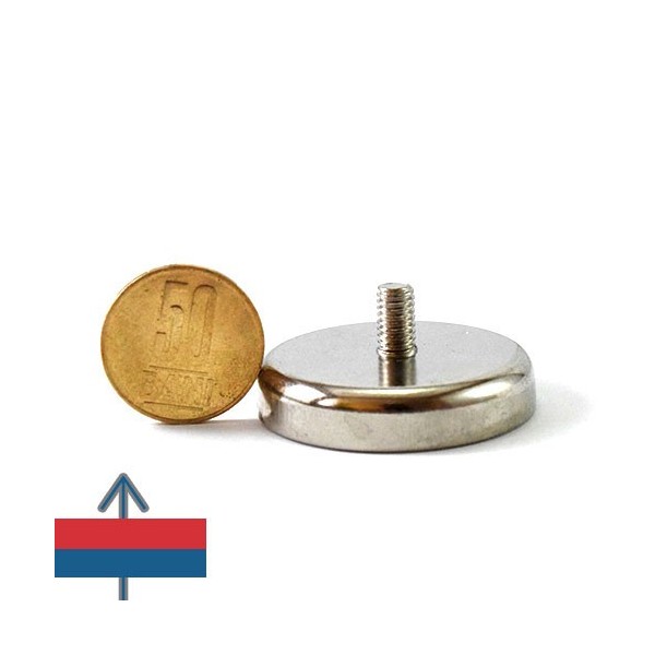 Magnet neodim oala D42 mm cu filet exterior 3