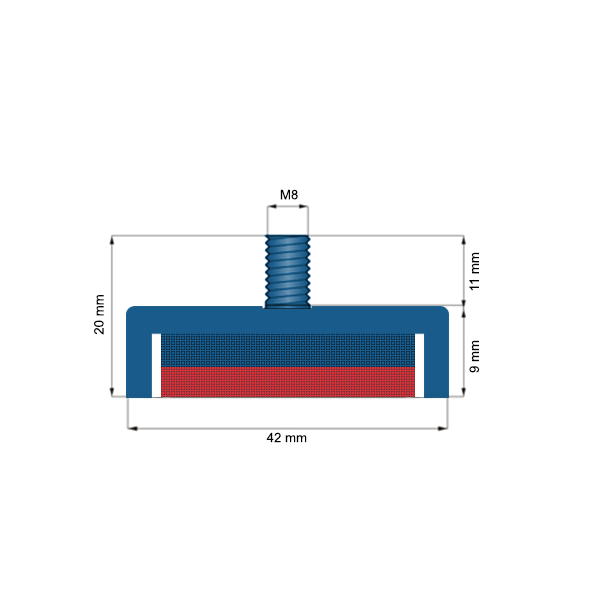 Magnet neodim oala D42 mm cu filet exterior C