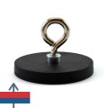 Неодимов магнит тенджера Ø43 мм с каучуково покритие и пръстеновиден кука 3