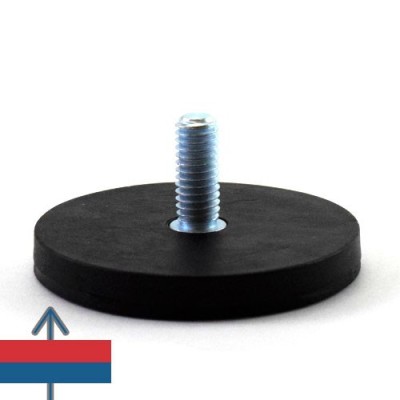 Magnet neodim oala D43 mm cauciucat cu filet exterior 5