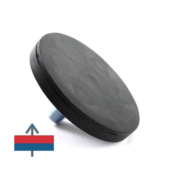 Magnet neodim oala D43 mm cauciucat cu filet exterior 6