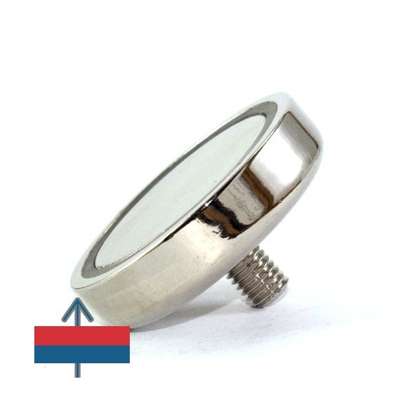 Неодимов магнит тенджера Ø48 мм с външна резба 3