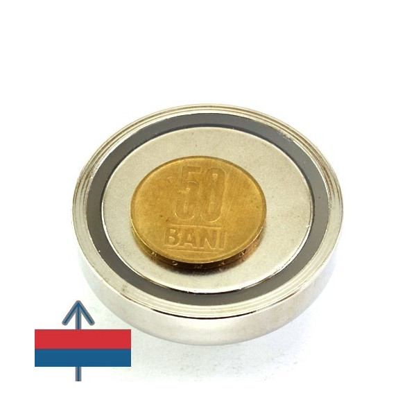 Magnet neodim oala D48 mm cu filet exterior 4