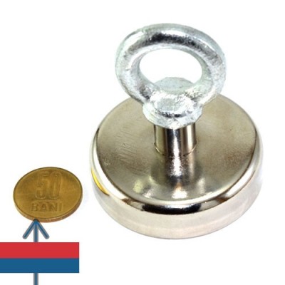 Magnet neodim oala D60 mm cu carlig inelar 1