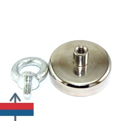 Magnet neodim oala D60 mm cu carlig inelar 3