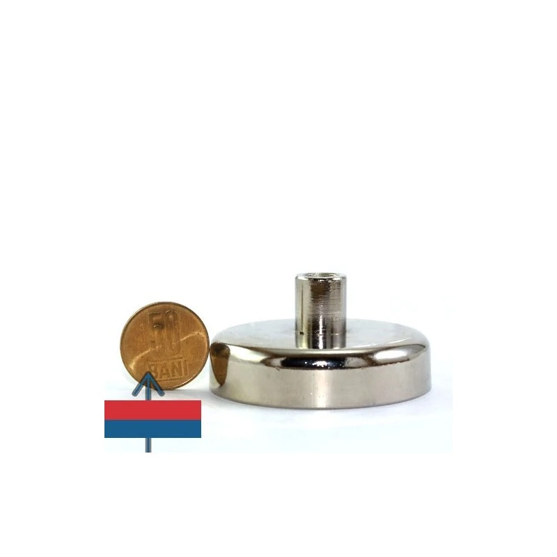 Magnet neodim oala D60 mm cu carlig inelar 3