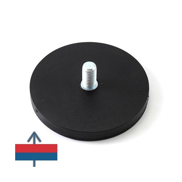 Неодимов магнит тенджера Ø66 мм с каучуково покритие и външна резба 4