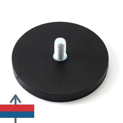 Magnet neodim oala D66 mm cauciucat cu filet exterior 4