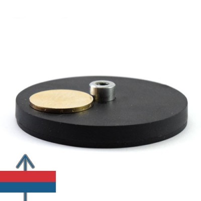 Magnet neodim oala D66 mm cauciucat gat filetat interior 2