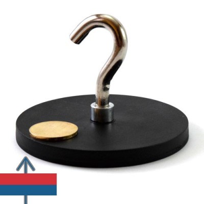 Magnet neodim oala D88 mm cauciucat carlig 2