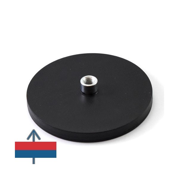 Magnet neodim oala D88 mm cauciucat gat filet interior 5