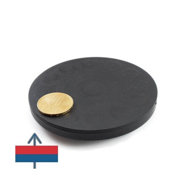 Неодимов магнит тенджера Ø88 мм с каучуково покритие и вътрешна резба на шийката 7