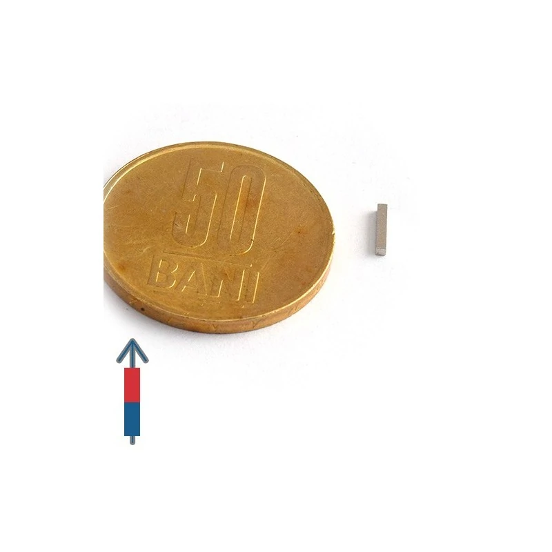 Magnet neodim bloc 1 x 1 x 6 mm - N42 cu magnetizare