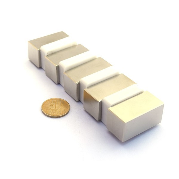 Неодимов магнит блок 40 x 20 x 20 мм - N45 комплект