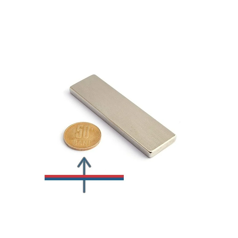 Magnet neodim bloc 81 x 23 x 5,5 mm - N45M cu magnetizare proportional