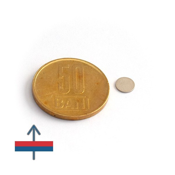 Magnet neodim disc 6 x 0,5 mm - N35 cu magnetizare