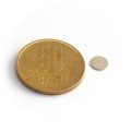 Неодимов магнит диск 6 x 0,5 мм - N35 с монета 50 стотинки