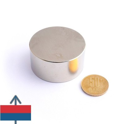 Magnet neodim disc 50 x 25 mm - N45 cu magnetizare proportional