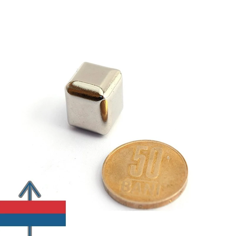Magnet neodim cub 15 mm - r4 cu magnetizare