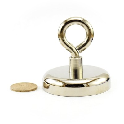 Magnet neodim oală D 60 mm cârlig inelar