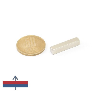 Magnet neodim bloc 25 x 5 x 5 mm - N42 - NiCuNi cu magnetizare