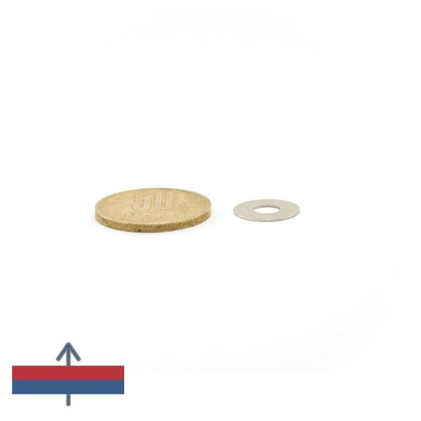 Неодимов магнит пръстен 13,5 x 5,5 x 0,5 мм с намагнитване