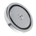 Неодимов магнит тенджера Ø120 мм с въртяща се пръстеновидна кука - магнитен риболов - отзад